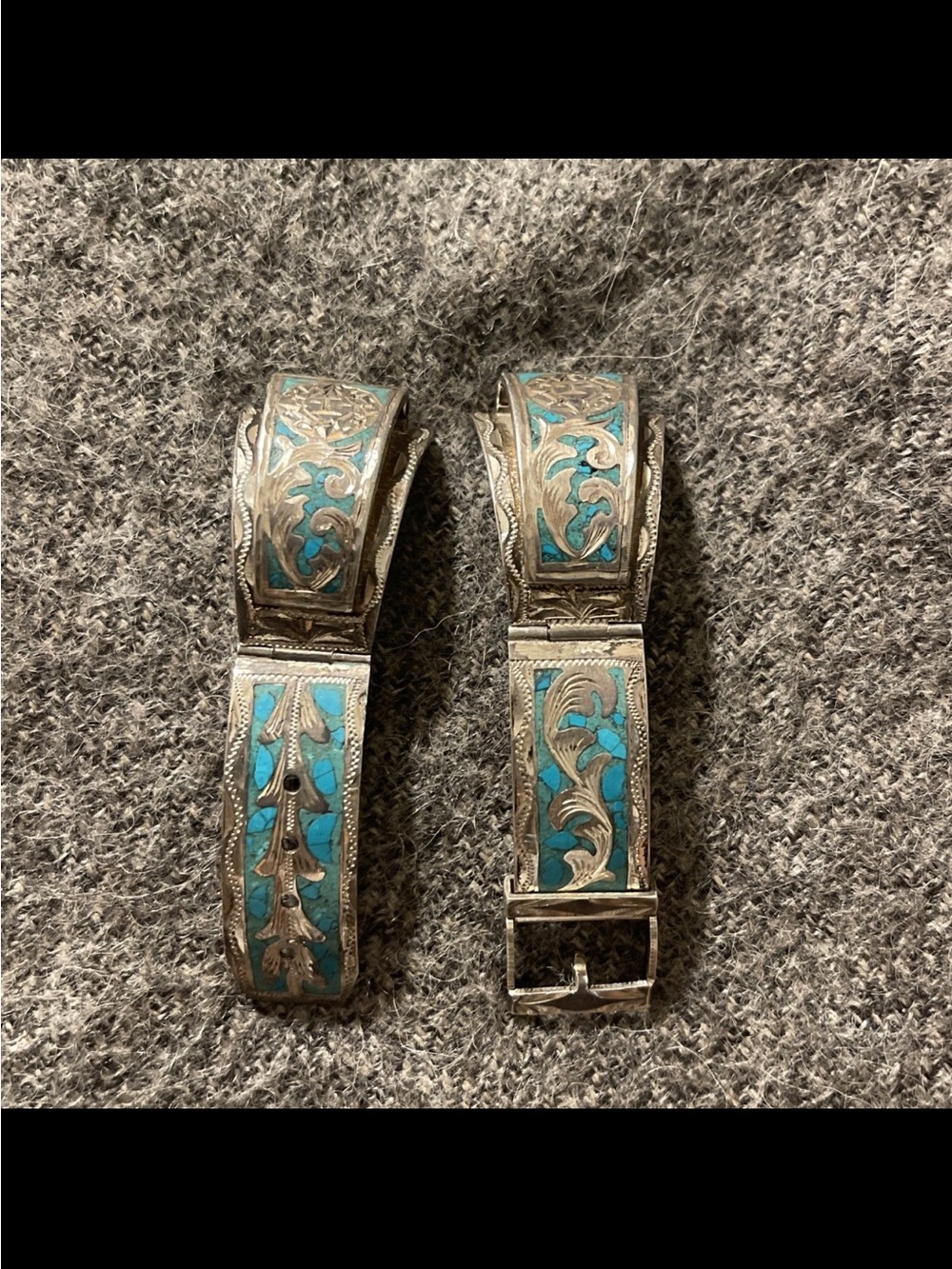 Sterling Silver and Turquoise Watch Band from Mexico